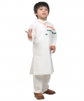 Ivory Kurta Set With Tricolor Detailing